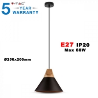 Алуминев Пендел Черен E27 Ф250