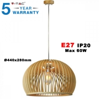 Дървен Пендел E27 Дърво Конус D440 x H280мм