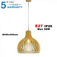 Дървен Пендел E27 Дърво Конус D450 x H450мм