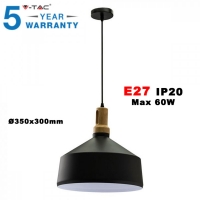 Широк Пендел Черна Шапка с Дъвена Основа Ф350