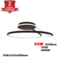 LED Осветител 54W Димиращ Черен 4000K Кръг