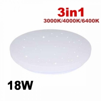 18W 3в1 LED Плафониера 1800LM 3000K 4000К 6400К