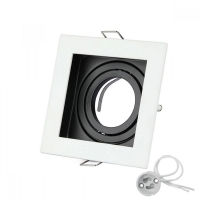 Квадратно тяло за лампа тип луна бяло с GU10 фасунга