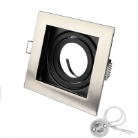 Квадратно тяло за лампа тип луна сатен никел с GU10 фасунга