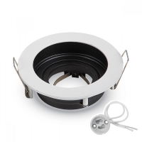 Кръгло тяло за лампа тип луна бяло с GU10 фасунга