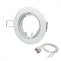 Кръгло тяло за лампа тип луна бяло с MR16 фасунга