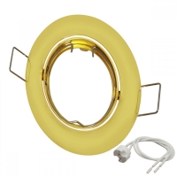 Кръгло тяло за лампа тип луна златисто с MR16 фасунга