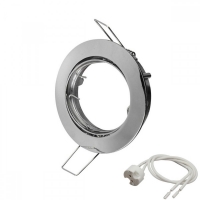 Кръгло тяло за лампа тип луна хром с MR16 фасунга