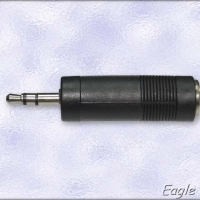 3.5мм стерео жак на 6.35мм стерео щекер