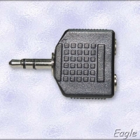 Преходник 3,5мм стерео жак на 2X3,5мм стерео щекер