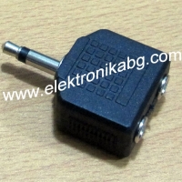 3,5мм моно жак на 2X3,5мм моно щекер