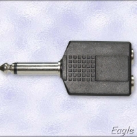 6,35мм моно жак на 2X6,35мм моно щекер