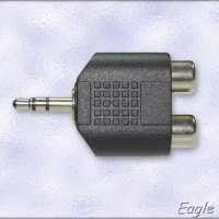 3,5мм стерео жак на 2 женски чинча