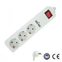 Разклонител 3 гнезда 1.5m кабел бял 16A с вграден USB