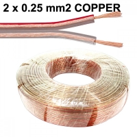 Силиконов кабел за тонколони и говорители 2 x 0.25mm2 - меден