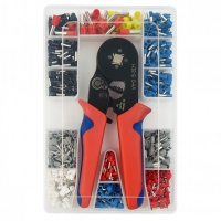 Комплект клещи с 1200 броя кабелни накрайници – професионален инструмент за кримпване на проводници