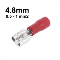 Изолирана кабелна обувка червена 4.8мм женска