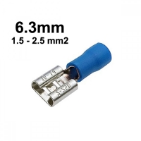 Изолирана кабелна обувка синя 6.3мм женска