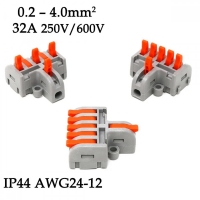 Бърза клема 1 към 5, 0.2–4.0 мм², 32A, 250V / 600V, IP44