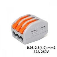 Бърза клема 3 отвора 32A 250V 0.08-2.5mm2