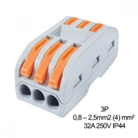 Тройна клема Бърза Връзка двупосочна 32A 250V 0.08-4.0mm2
