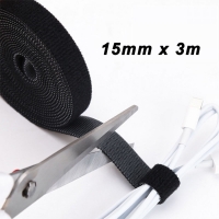 Велкро лента за кабели 15mmx3m Черна